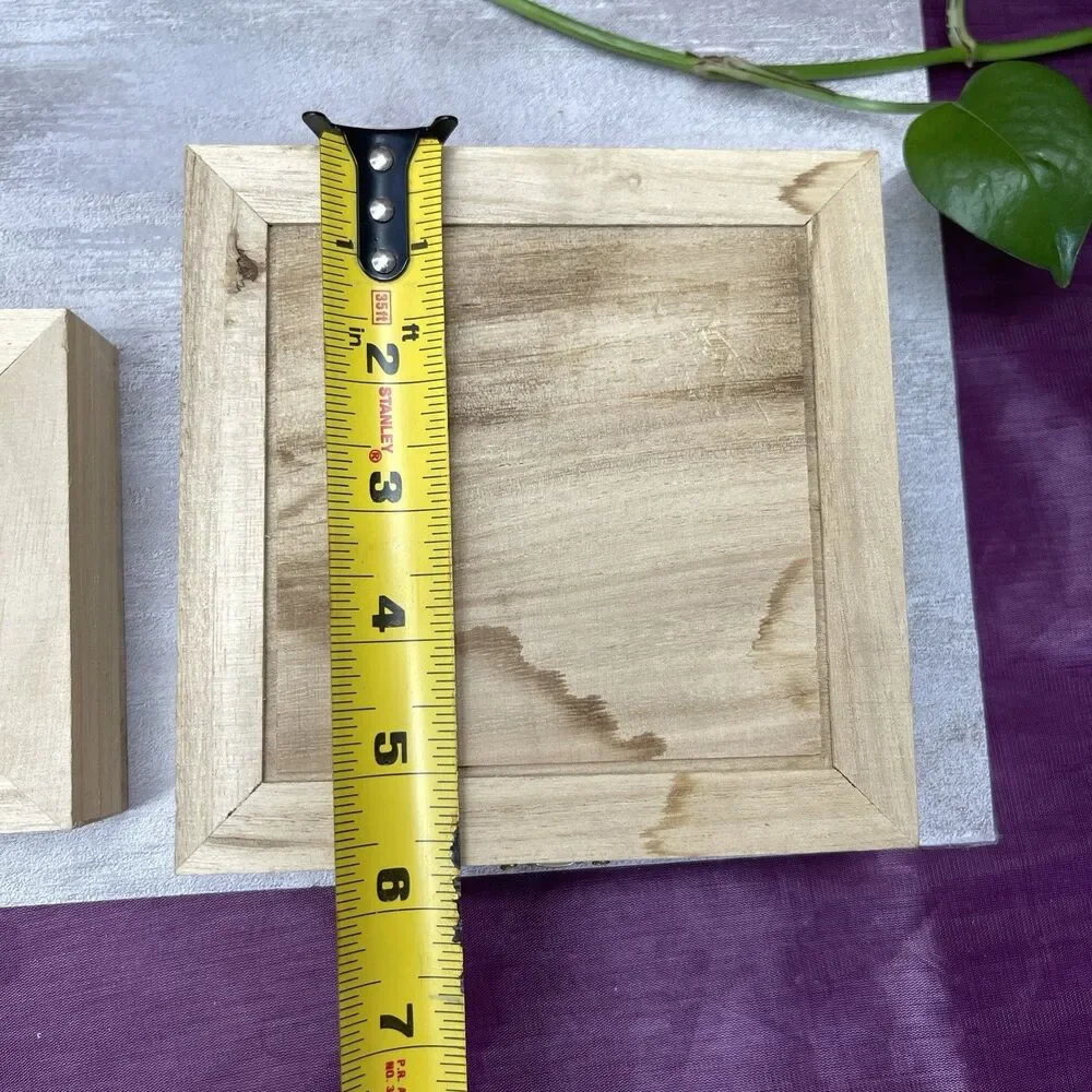 2Pcs Wooden Box Small & Medium Wood Box Unfinished Art Decor Project Storage